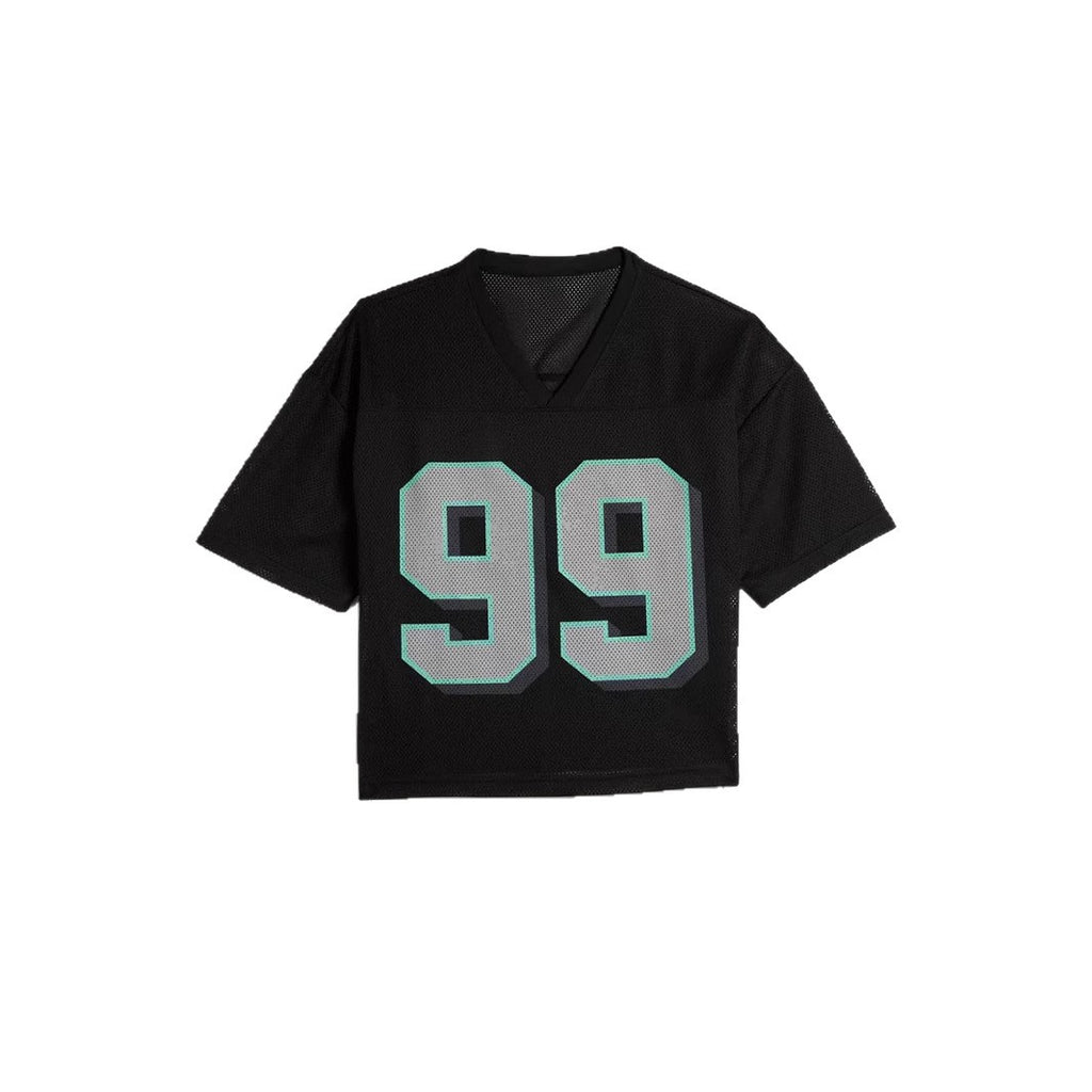 Retro Jersey Short Sleeve Men's Digital Print Street Sports Style T-Shirt Hollow Loose Top T-Shirt