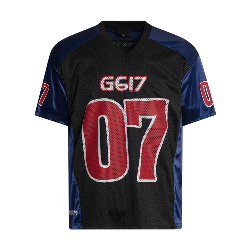 Splicing double-layer mesh jersey