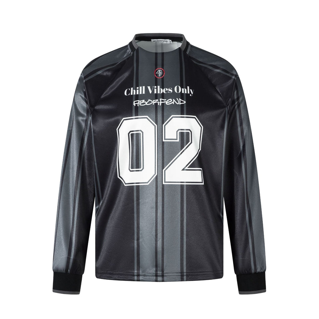 Men's Loose Color Block Printed Jersey Long Sleeve T-Shirt