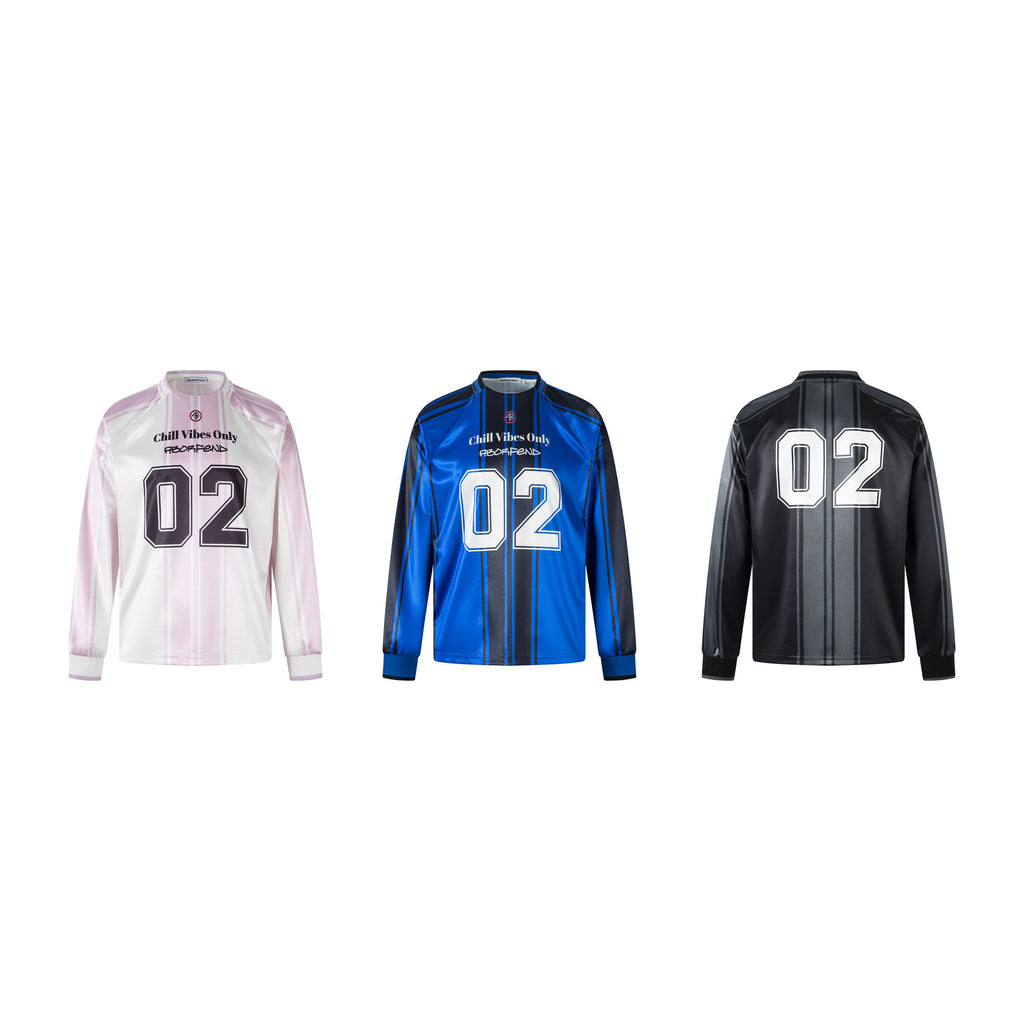 Men's Loose Color Block Printed Jersey Long Sleeve T-Shirt